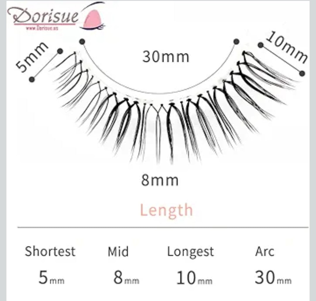 Cat Eye False Lashes - Long Wispy Eyelashes for Dating Makeup, Outer Corner Dramatic Volume 5-12mm, 4 Pairs (E2)