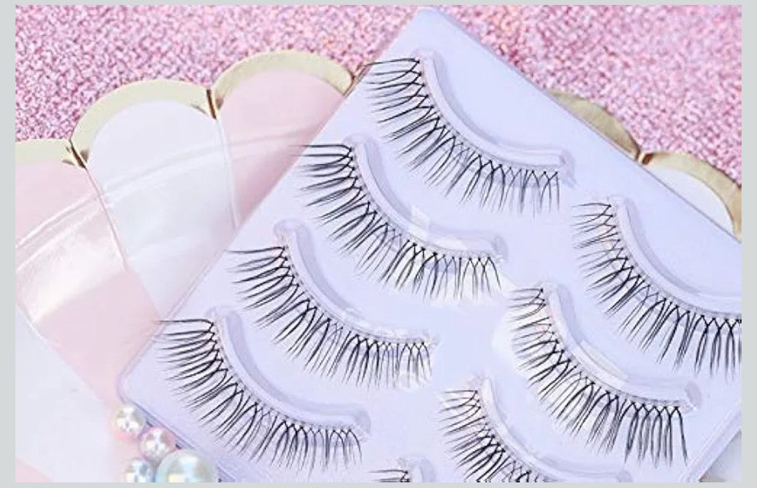 Cat Eye False Lashes - Long Wispy Eyelashes for Dating Makeup, Outer Corner Dramatic Volume 5-12mm, 4 Pairs (E2)