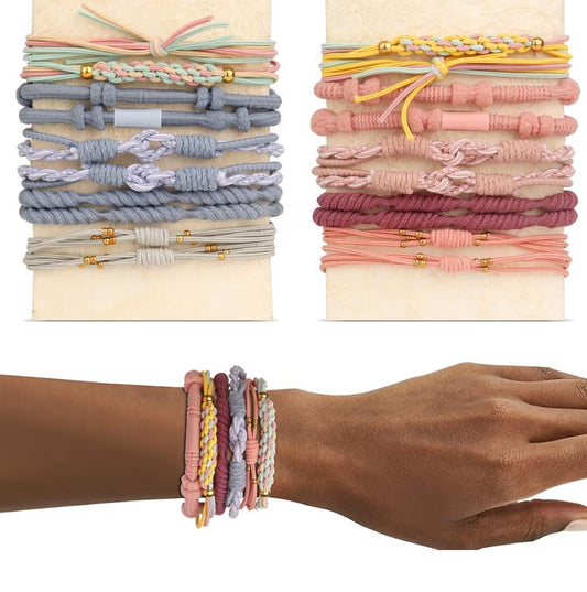 YONOY Boho Hair Tie Bracelets for Women, 20 Pcs 5 Styles Hair Elastics for Thin and Thick Hair/Pony Tails - No Damage
