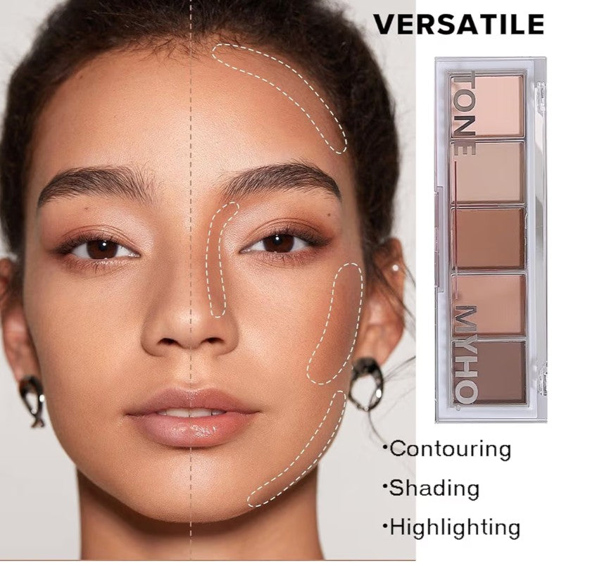 Neutral Naked Brown Eyeshadow Palette - 5 Colors Nude Brown Tones, Velvety Matte, Long-Lasting & Waterproof for Natural Everyday Looks (01#)