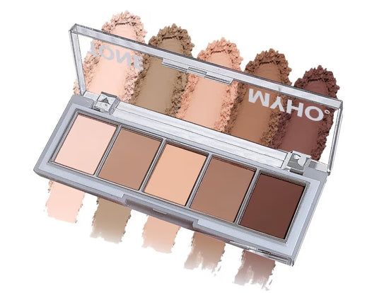 Neutral Naked Brown Eyeshadow Palette - 5 Colors Nude Brown Tones, Velvety Matte, Long-Lasting & Waterproof for Natural Everyday Looks (01#)