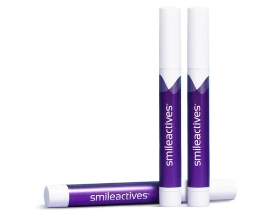 Smileactives Teeth Whitening Pen for White Smile, Fast Tooth Whitener and Stain Remover with Precision Brush Tip, Dental Quality Whitening Gel, Travel Pen, Easy to Use, Ultra Mint Flavor, 3 Pack