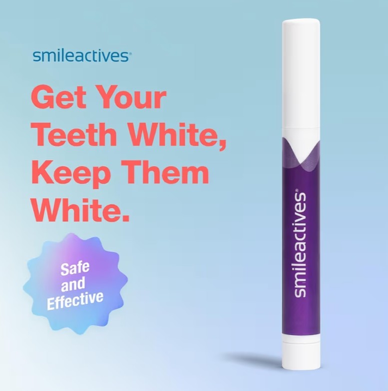 Smileactives Teeth Whitening Pen for White Smile, Fast Tooth Whitener and Stain Remover with Precision Brush Tip, Dental Quality Whitening Gel, Travel Pen, Easy to Use, Ultra Mint Flavor, 3 Pack
