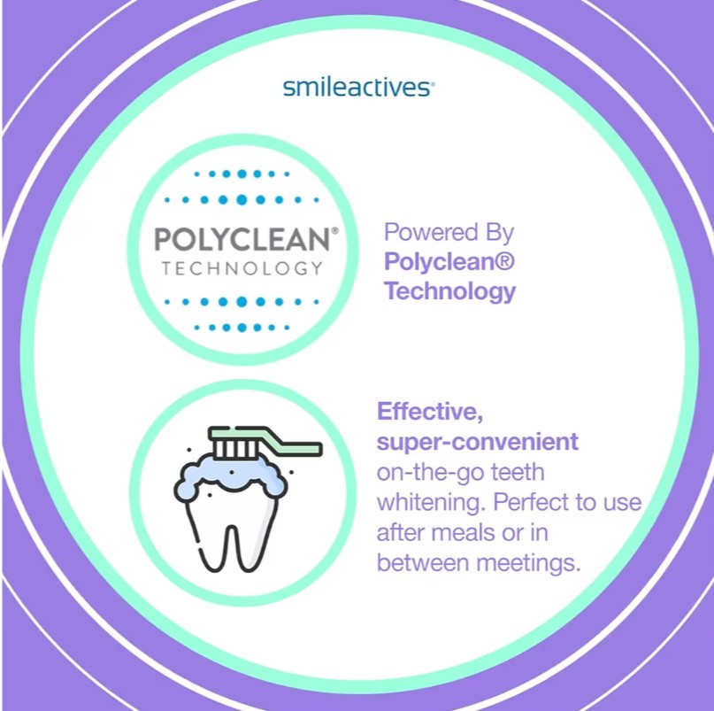 Smileactives Teeth Whitening Pen for White Smile, Fast Tooth Whitener and Stain Remover with Precision Brush Tip, Dental Quality Whitening Gel, Travel Pen, Easy to Use, Ultra Mint Flavor, 3 Pack
