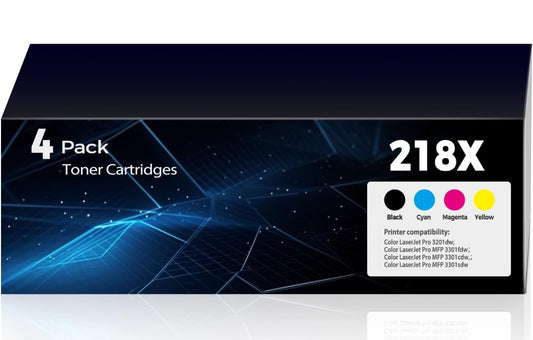 218X Toner Cartridges for Laser Jet Pro 3301sdw 3301fdw with Chip Compatible with HP 218X 218A Color Laser Jet Pro 3201dw MFP 3301sdw 3301fdw 3301cdw Printer W2180X Toner (Black Cyan Yellow Magenta)