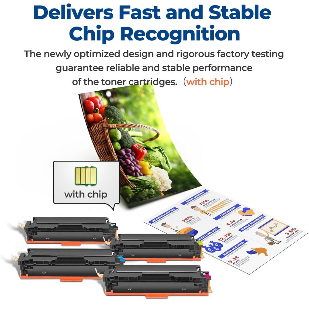 218X Toner Cartridges for Laser Jet Pro 3301sdw 3301fdw with Chip Compatible with HP 218X 218A Color Laser Jet Pro 3201dw MFP 3301sdw 3301fdw 3301cdw Printer W2180X Toner (Black Cyan Yellow Magenta)