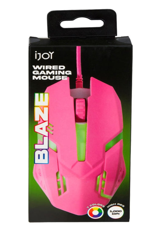 iJoy Blaze Wired Gaming Mouse, 7 Colors LED, 1000 DPI