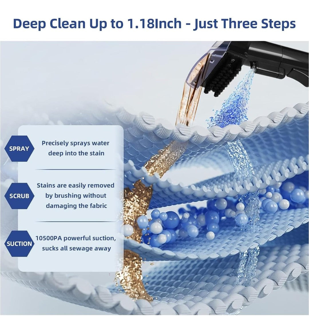 Carpet Cleaner Machine, Portable Upholstery Cleaner 10.5Kpa Strong Suction 400W Powerful Motor with Spot and Stain Remover for Pet Accident Carpet and Upholstery Rugs