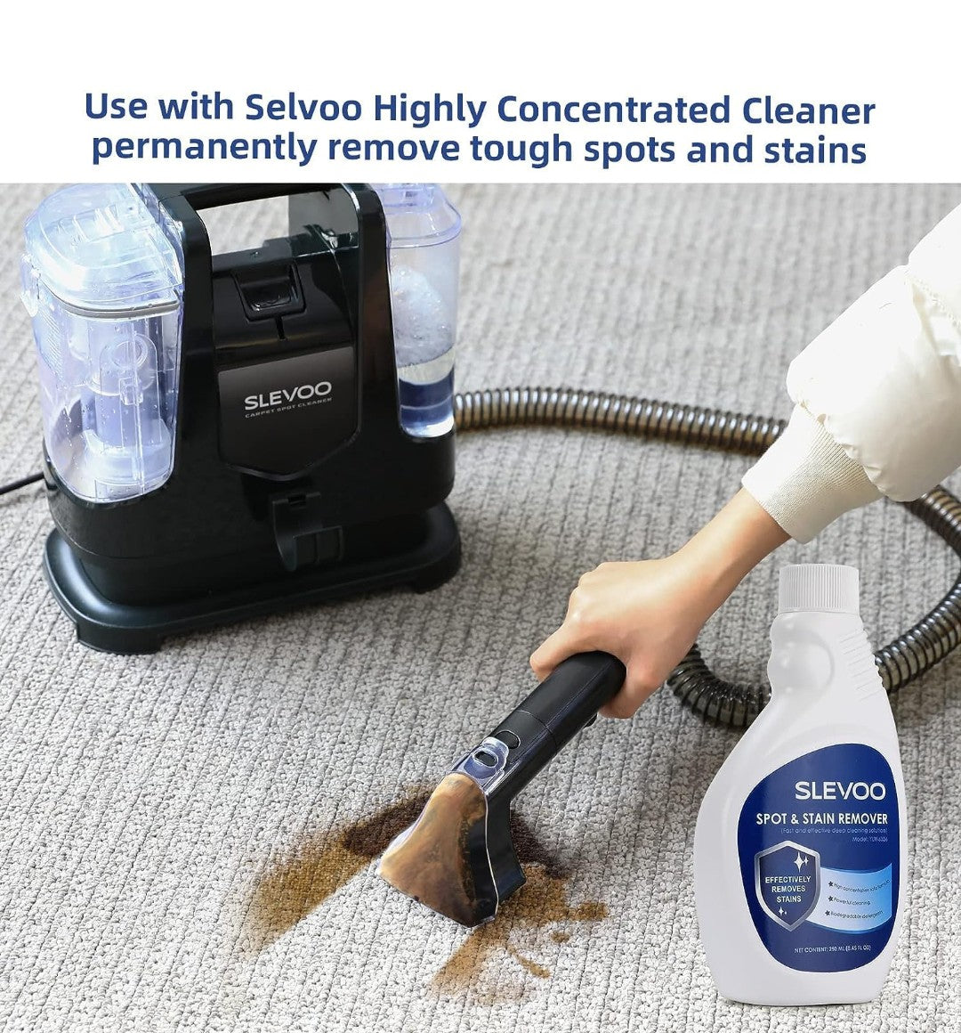 Carpet Cleaner Machine, Portable Upholstery Cleaner 10.5Kpa Strong Suction 400W Powerful Motor with Spot and Stain Remover for Pet Accident Carpet and Upholstery Rugs