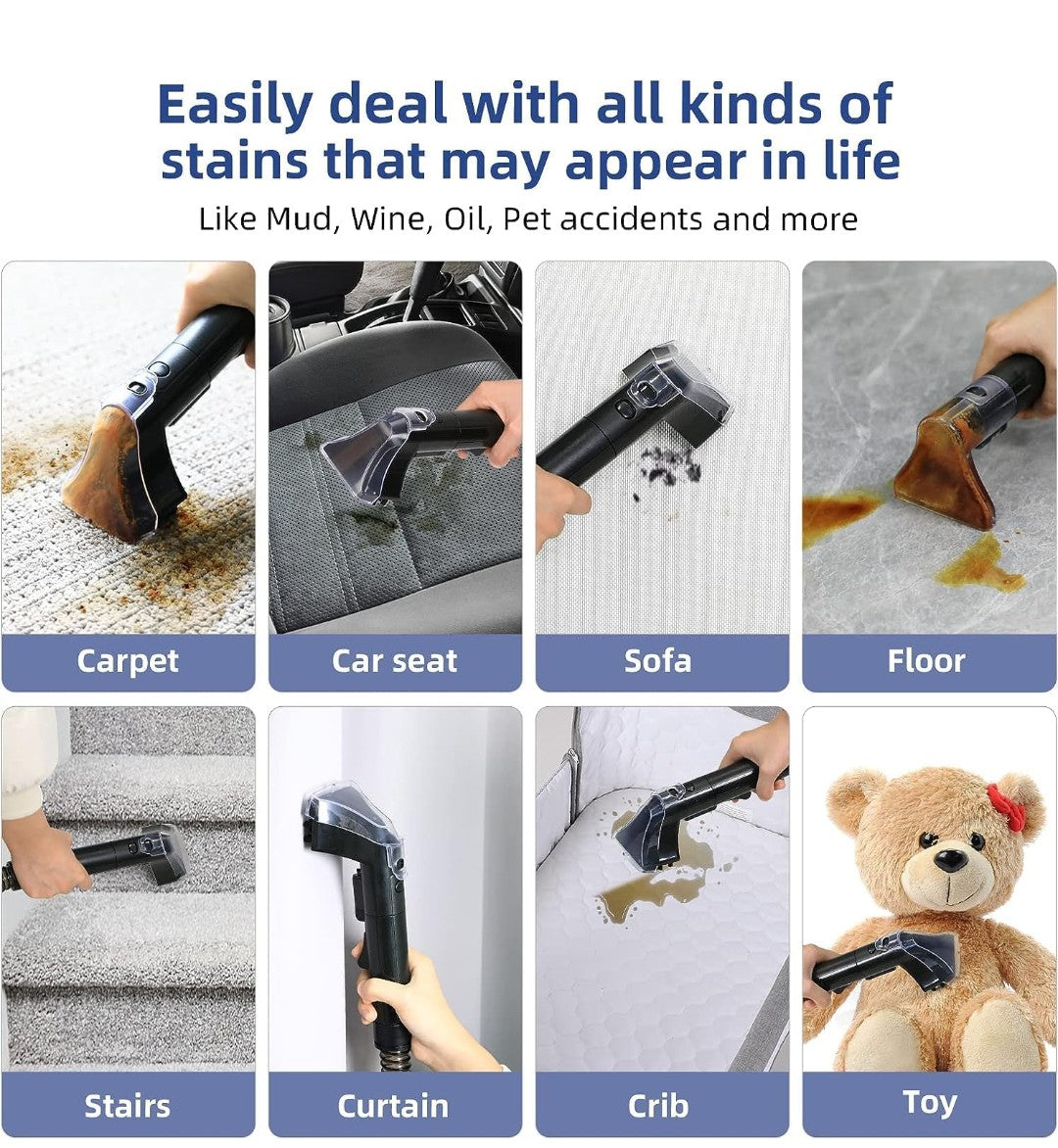Carpet Cleaner Machine, Portable Upholstery Cleaner 10.5Kpa Strong Suction 400W Powerful Motor with Spot and Stain Remover for Pet Accident Carpet and Upholstery Rugs