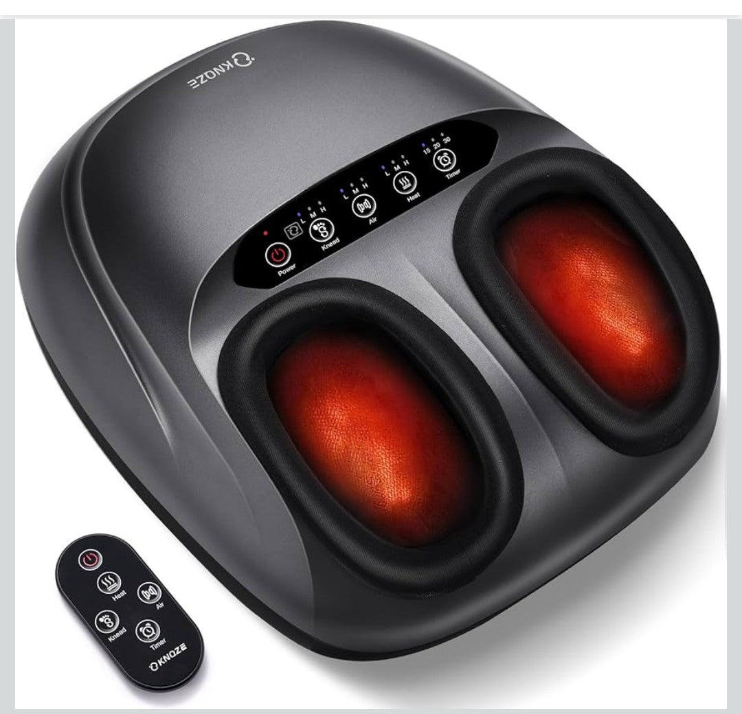 Shiatsu Foot Massager Machine with Heat & Remote, 2025 Upgraded Deep Kneading Feet Massager for Plantar Fasciitis & Neuropathy, 3 Heat Levels, Multi-Mode Massage, Auto-Off Timers, Gifts for Women Men