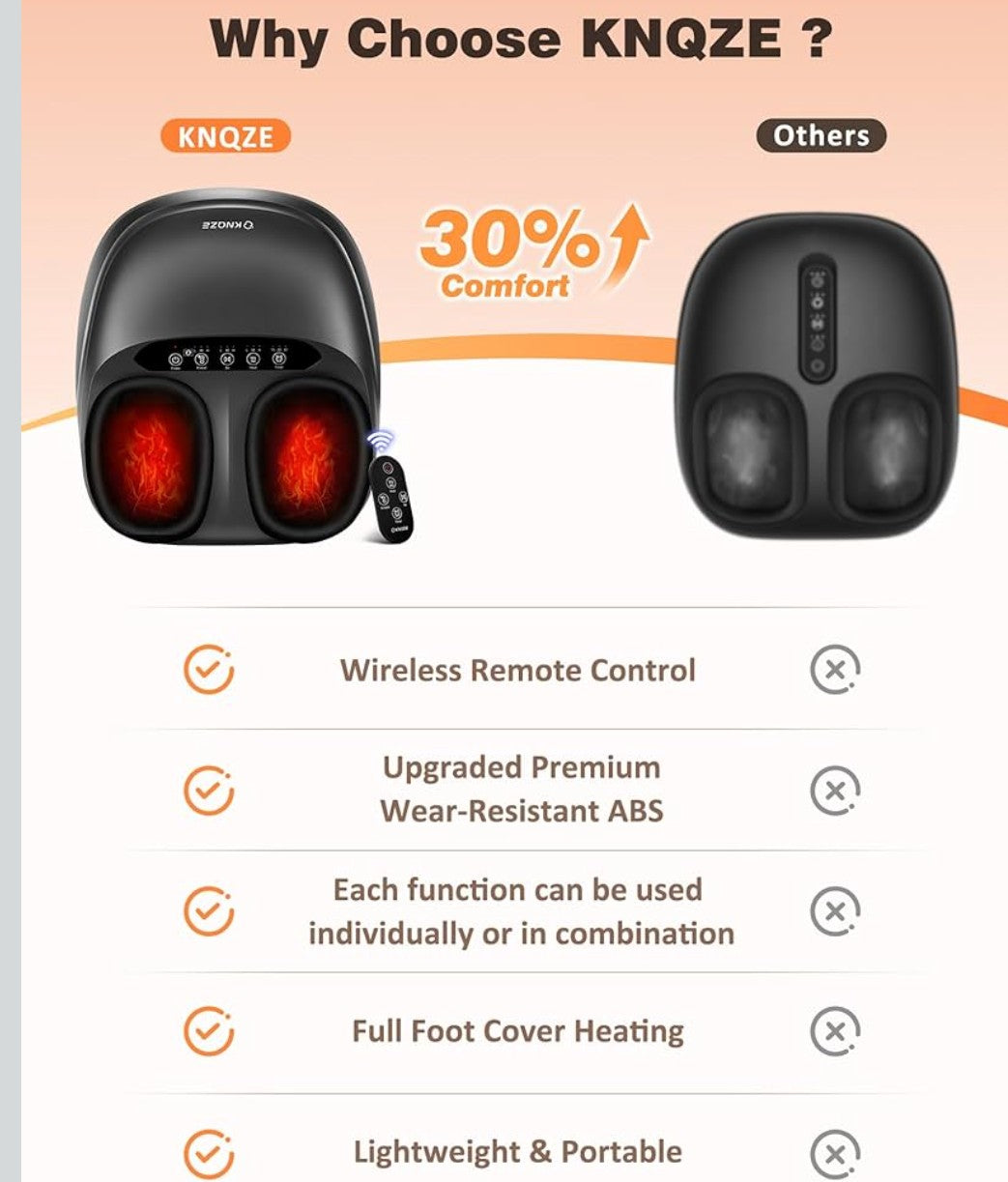 Shiatsu Foot Massager Machine with Heat & Remote, 2025 Upgraded Deep Kneading Feet Massager for Plantar Fasciitis & Neuropathy, 3 Heat Levels, Multi-Mode Massage, Auto-Off Timers, Gifts for Women Men
