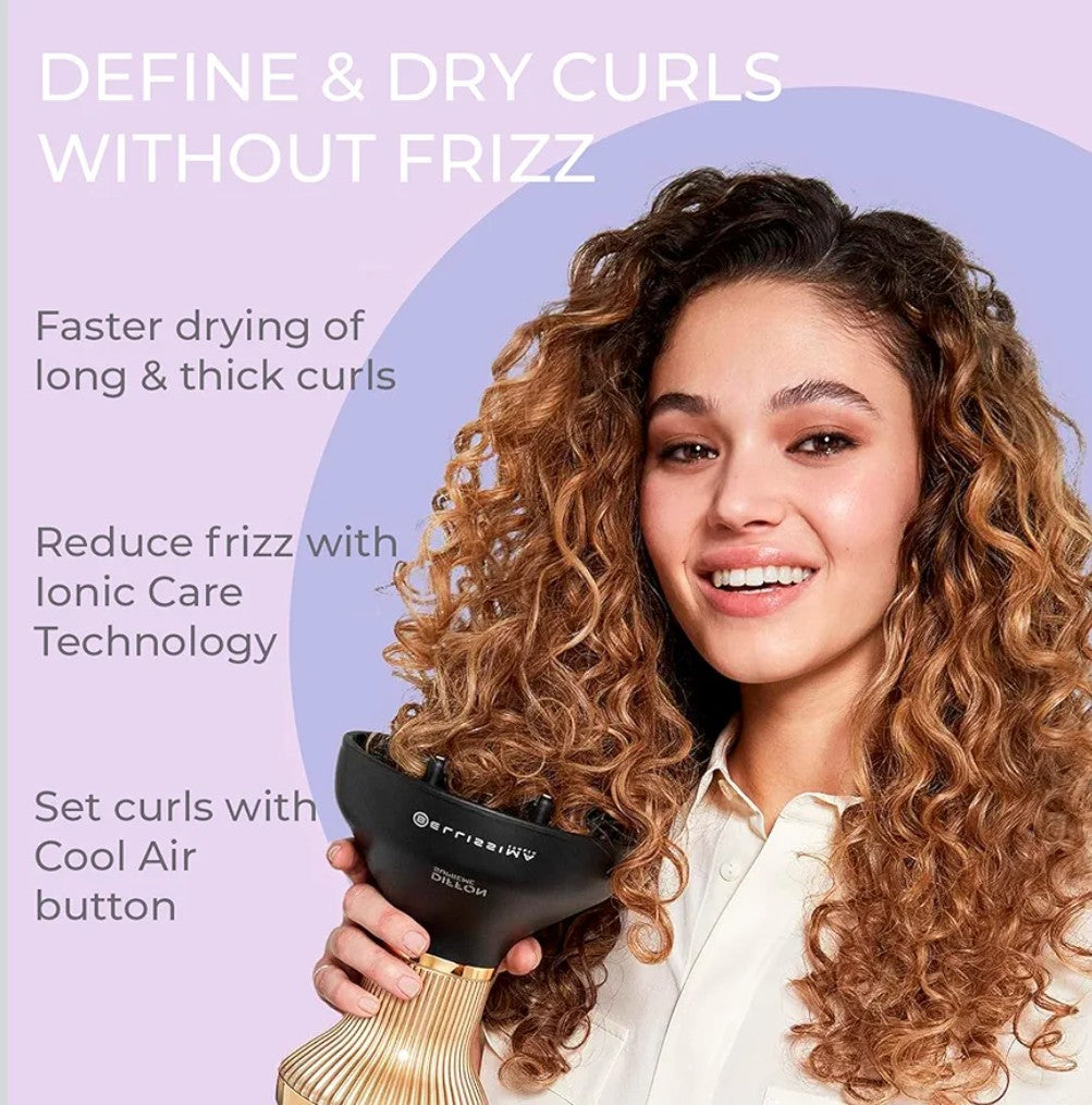 Bellissima Diffon Supreme Diffuser & Curly Hair Dryer - XL Diffuser for Long Waves, Curls, Coils - Cool Button - Anti-Frizz Technology