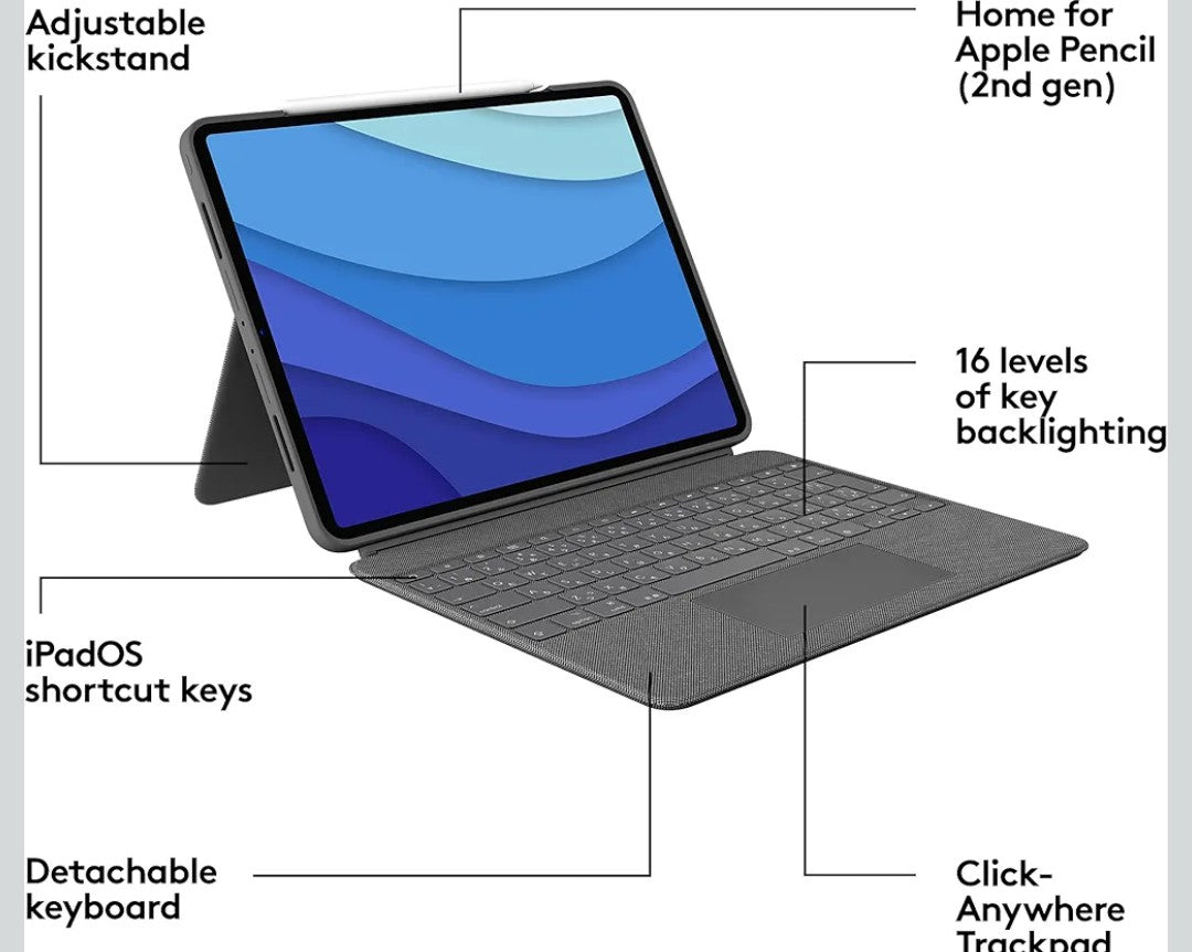 Logitech Combo Touch iPad Pro 12.9-inch (5th, 6th gen - 2021, 2022)