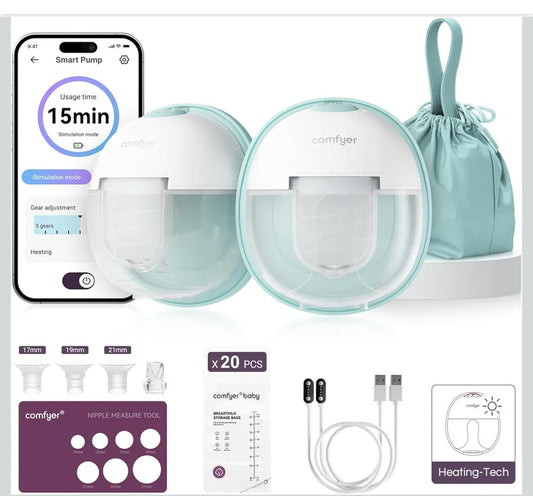 Comfyer Heated Breast Pump Hands Free, Industry-Leading Heating