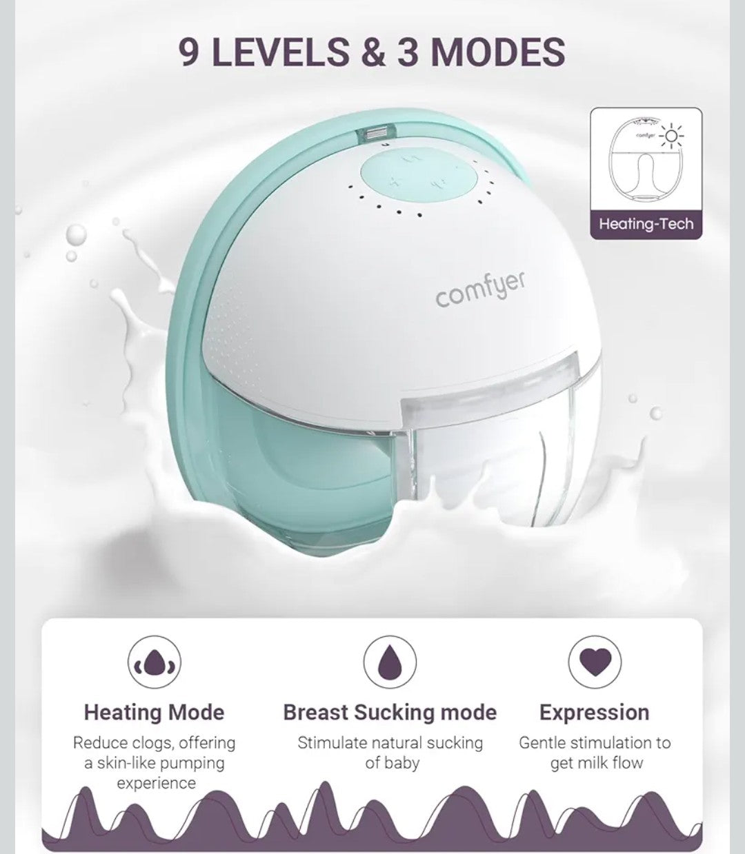 Comfyer Heated Breast Pump Hands Free, Industry-Leading Heating