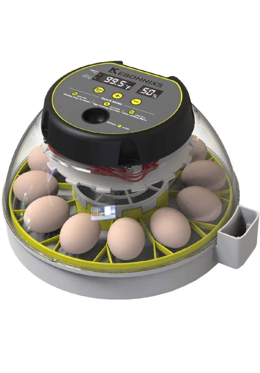 12 Egg Incubator with Humidity Display, Egg Candler, Automatic Egg Turner, for Hatching Chickens
