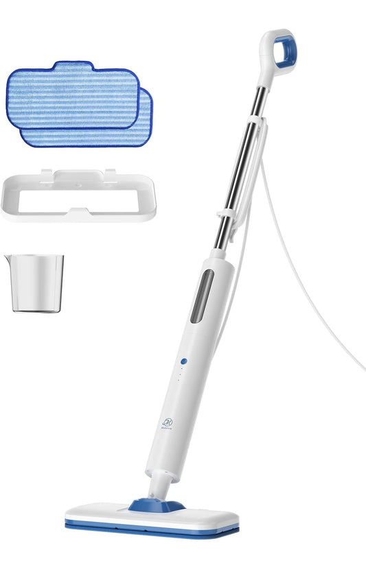 Steam Mop for Floor Cleaning,15-Second Setup,Chemical-Free Floor Cleaner for Hardwood,Laminate,Tile&Greasy Spots.Ergonomic Design with Hands-Free Standing,3 Steam Settings,Reusable Washable Pads