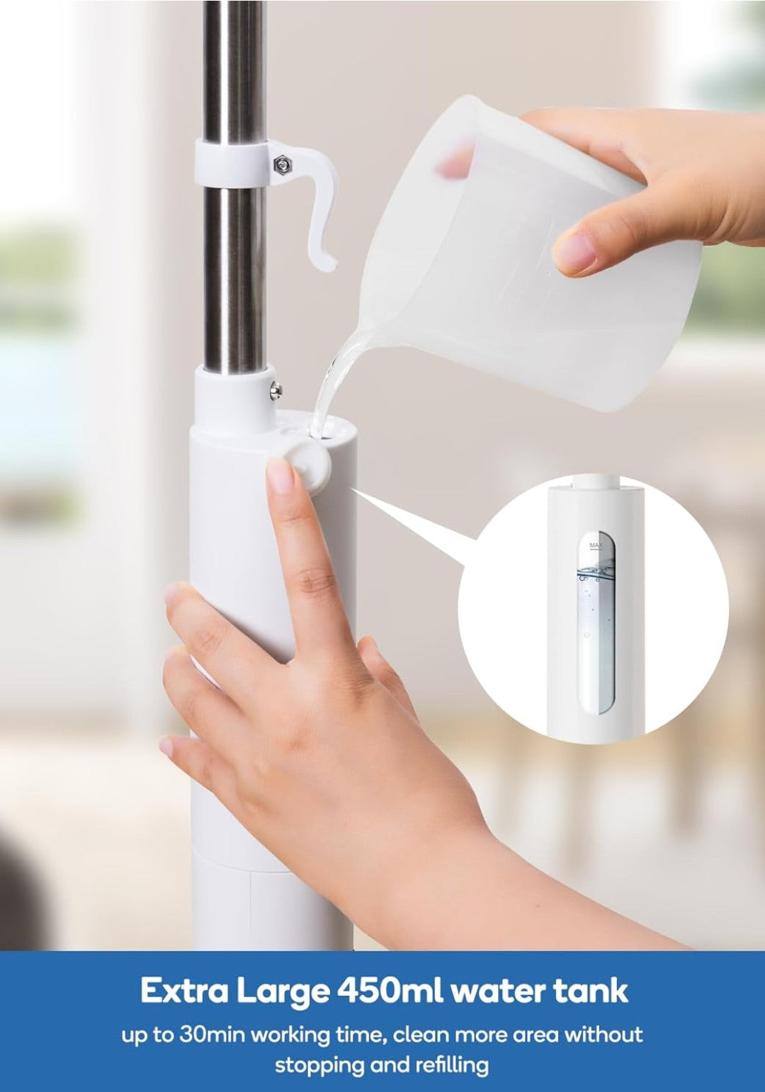 Steam Mop for Floor Cleaning,15-Second Setup,Chemical-Free Floor Cleaner for Hardwood,Laminate,Tile&Greasy Spots.Ergonomic Design with Hands-Free Standing,3 Steam Settings,Reusable Washable Pads
