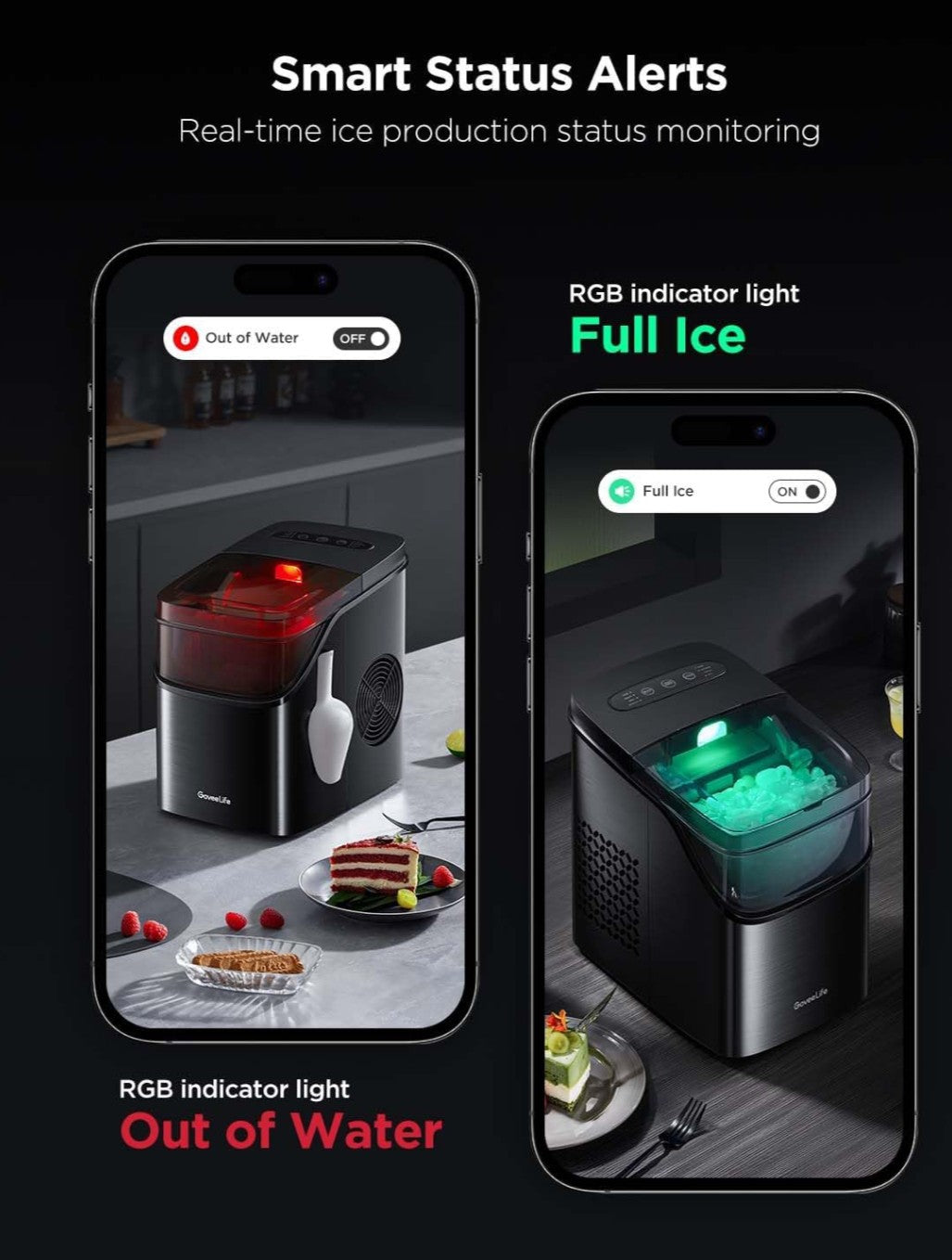 GoveeLife Smart Ice Maker Countertop, Portable Ice Machine with Voice Control