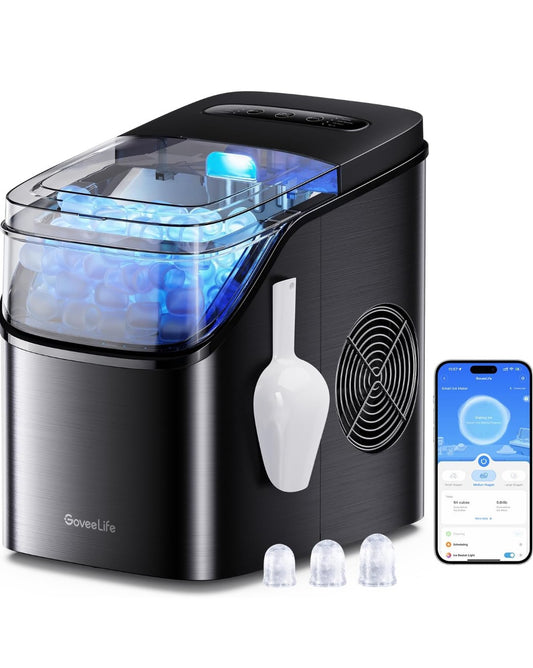 GoveeLife Smart Ice Maker Countertop, Portable Ice Machine with Voice Control