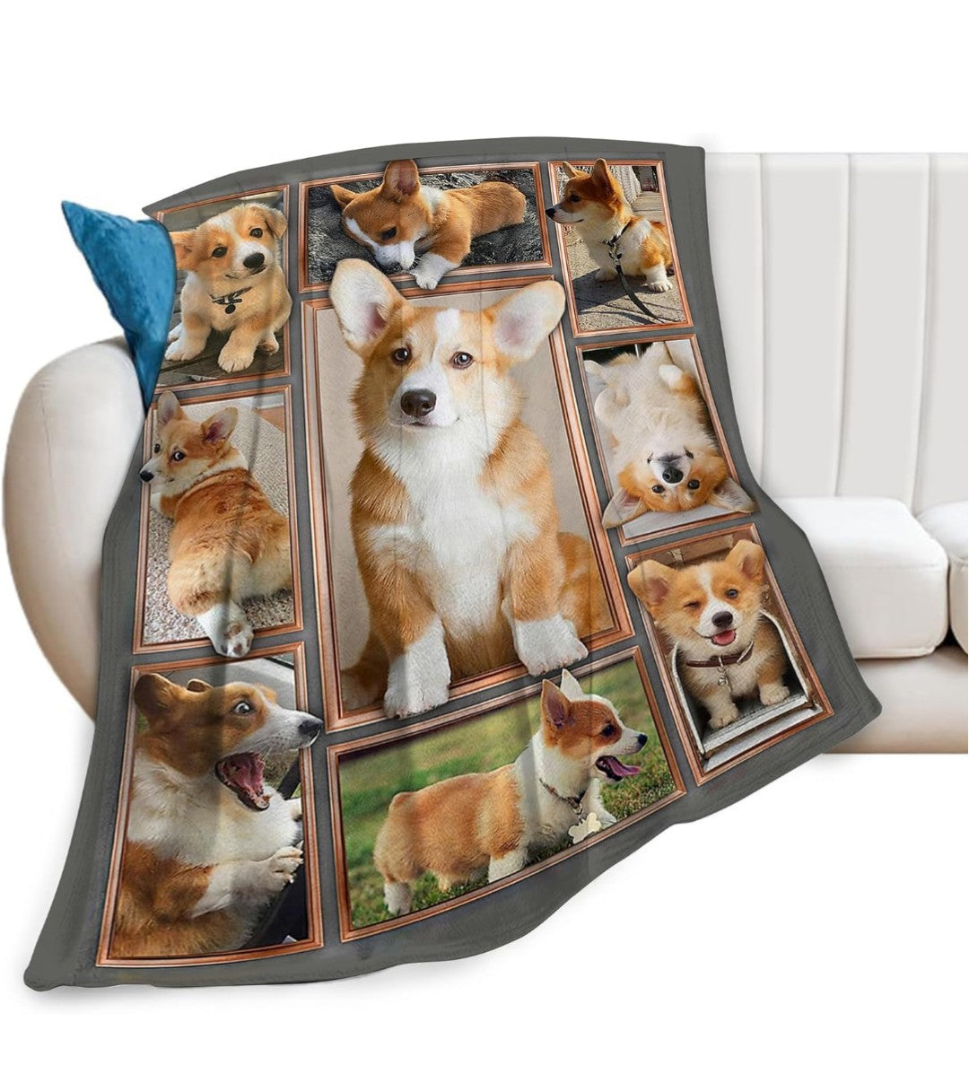jerkboo Corgi Blanket Throws Corgi Gifts Cute Corgi Dog Throw Blanket for Girls Women Kids Adults Soft Warm Cozy Fleece Blanket for Couch Sofa Bed 50""x40""