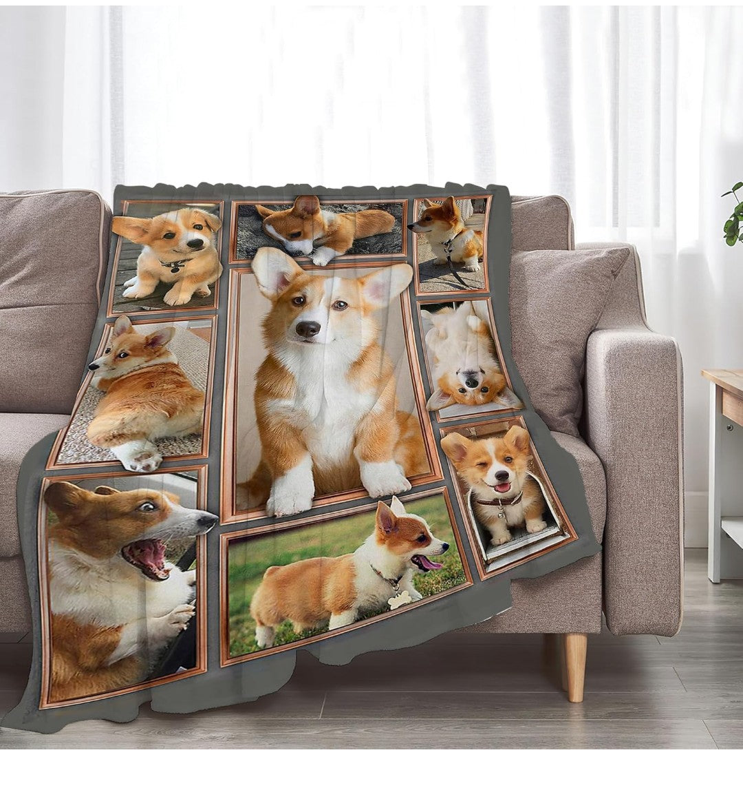 jerkboo Corgi Blanket Throws Corgi Gifts Cute Corgi Dog Throw Blanket for Girls Women Kids Adults Soft Warm Cozy Fleece Blanket for Couch Sofa Bed 50""x40""