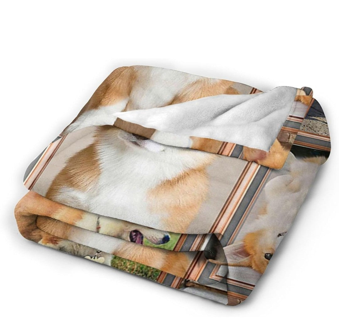 jerkboo Corgi Blanket Throws Corgi Gifts Cute Corgi Dog Throw Blanket for Girls Women Kids Adults Soft Warm Cozy Fleece Blanket for Couch Sofa Bed 50""x40""