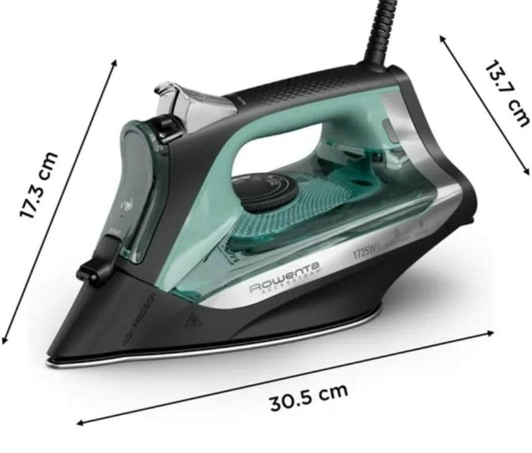 Professional Steam Iron with Stainless Steel Soleplate and High Steam Output for All Fabrics (AQUA)