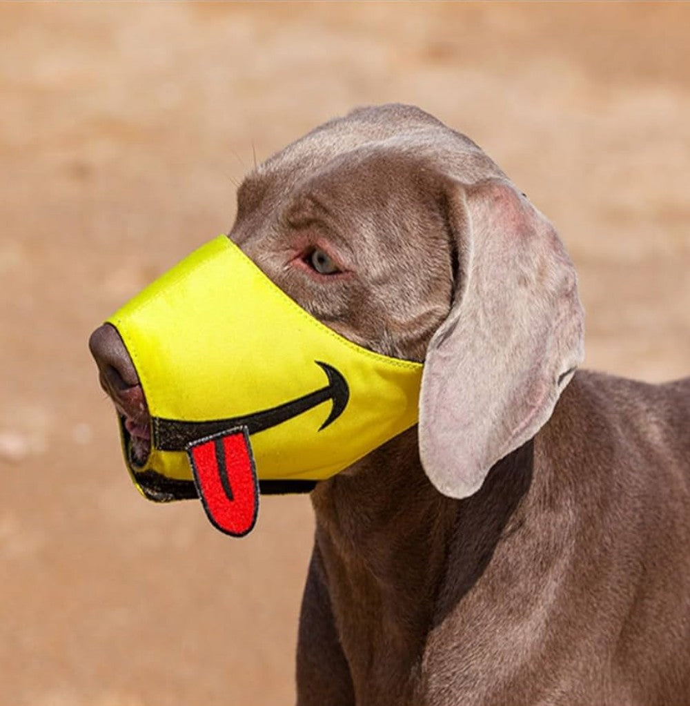 Adjustable Dog Muzzle for Large Dogs Soft Mesh No Bark Muzzle Prevents Biting, Chewing