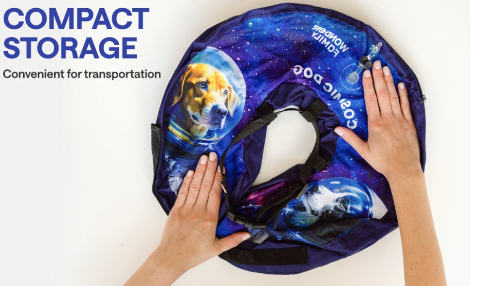 Soft Inflatable Dog Cone for After Surgery – Comfortable Donut E-Collar Alternative to Prevent Licking & Scratching – Adjustable Recovery Collar for Large Dogs – Washable Protective Neck Pillow