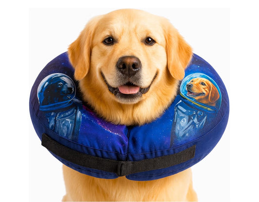 Soft Inflatable Dog Cone for After Surgery – Comfortable Donut E-Collar Alternative to Prevent Licking & Scratching – Adjustable Recovery Collar for Large Dogs – Washable Protective Neck Pillow