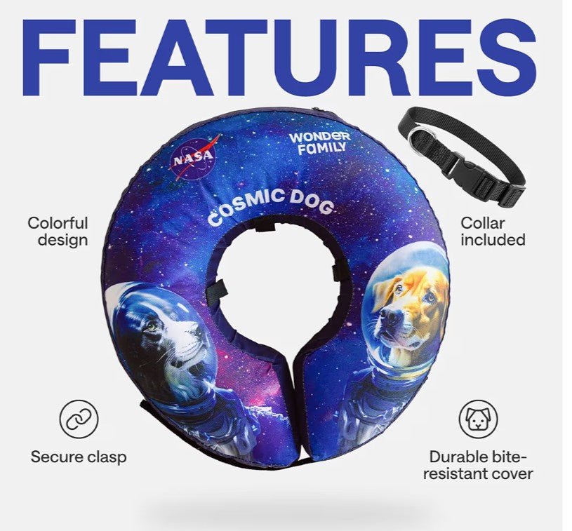 Soft Inflatable Dog Cone for After Surgery – Comfortable Donut E-Collar Alternative to Prevent Licking & Scratching – Adjustable Recovery Collar for Large Dogs – Washable Protective Neck Pillow