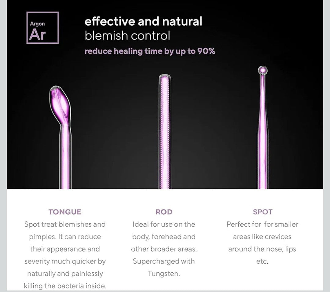 NuDerma Professional Skin Therapy Wand - Portable Skin Therapy Machine with 6 Neon & Argon Wands – Boost Your Skin – Clear Firm & Tighten