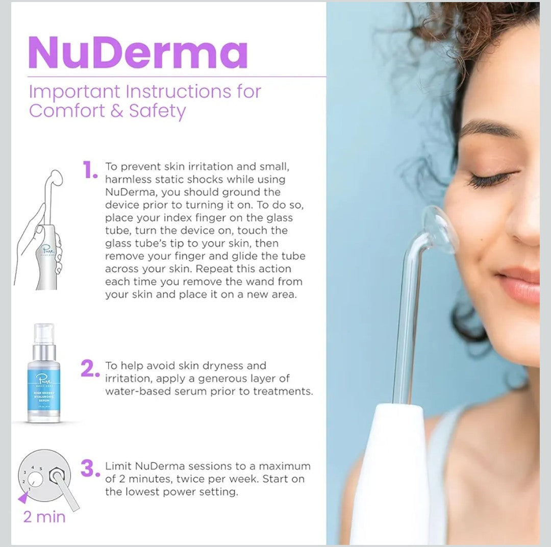 NuDerma Professional Skin Therapy Wand - Portable Skin Therapy Machine with 6 Neon & Argon Wands – Boost Your Skin – Clear Firm & Tighten