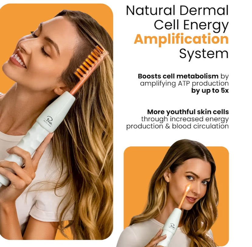 Pure Daily Care NuDerma Handheld Skin Therapy Wand Machine w/Neon – Anti-Aging - Skin Tightening - Wrinkle Reducing - Dark Circles – Clarifying - Hair & Scalp Stimulator