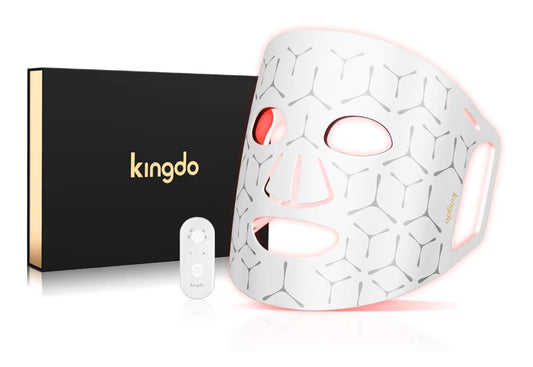 Red Light Therapy for Face, 4 Modes LED Face Mask Infrared Light Therapy with Remote, Portable and Rechargeable Design with Timer Function for Home Use