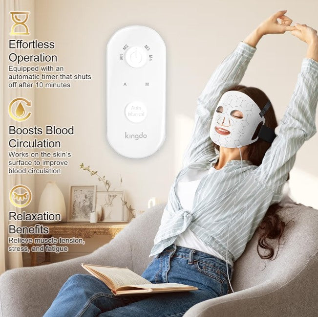 Red Light Therapy for Face, 4 Modes LED Face Mask Infrared Light Therapy with Remote, Portable and Rechargeable Design with Timer Function for Home Use