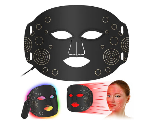 Red Light Therapy for Face with Remote Control RechargeableLED Facial Mask Light Mask Skin Care for Acne Wrinkles Home Use or Travel
