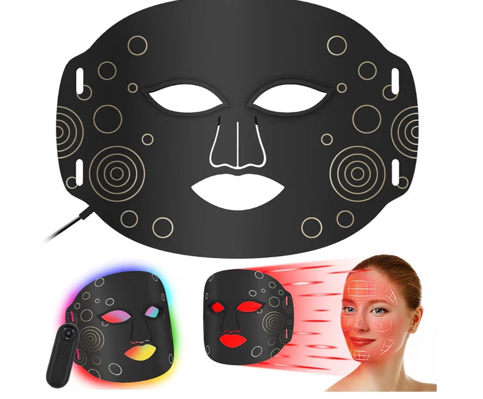 Red Light Therapy for Face with Remote Control RechargeableLED Facial Mask Light Mask Skin Care for Acne Wrinkles Home Use or Travel