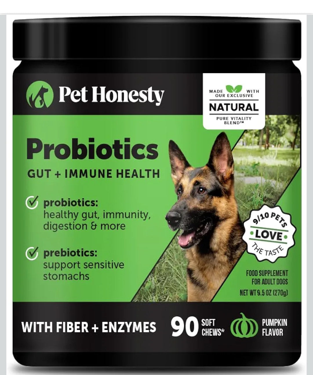 6 Billion CFU Dog Probiotics with Prebiotics, Digestive Enzymes, & Fiber - Relief for Occasional Diarrhea, Gas, Bloating & Itchy Skin - Daily Gut Health & Immune Support for All Dogs (Pumpkin, 90 ct)