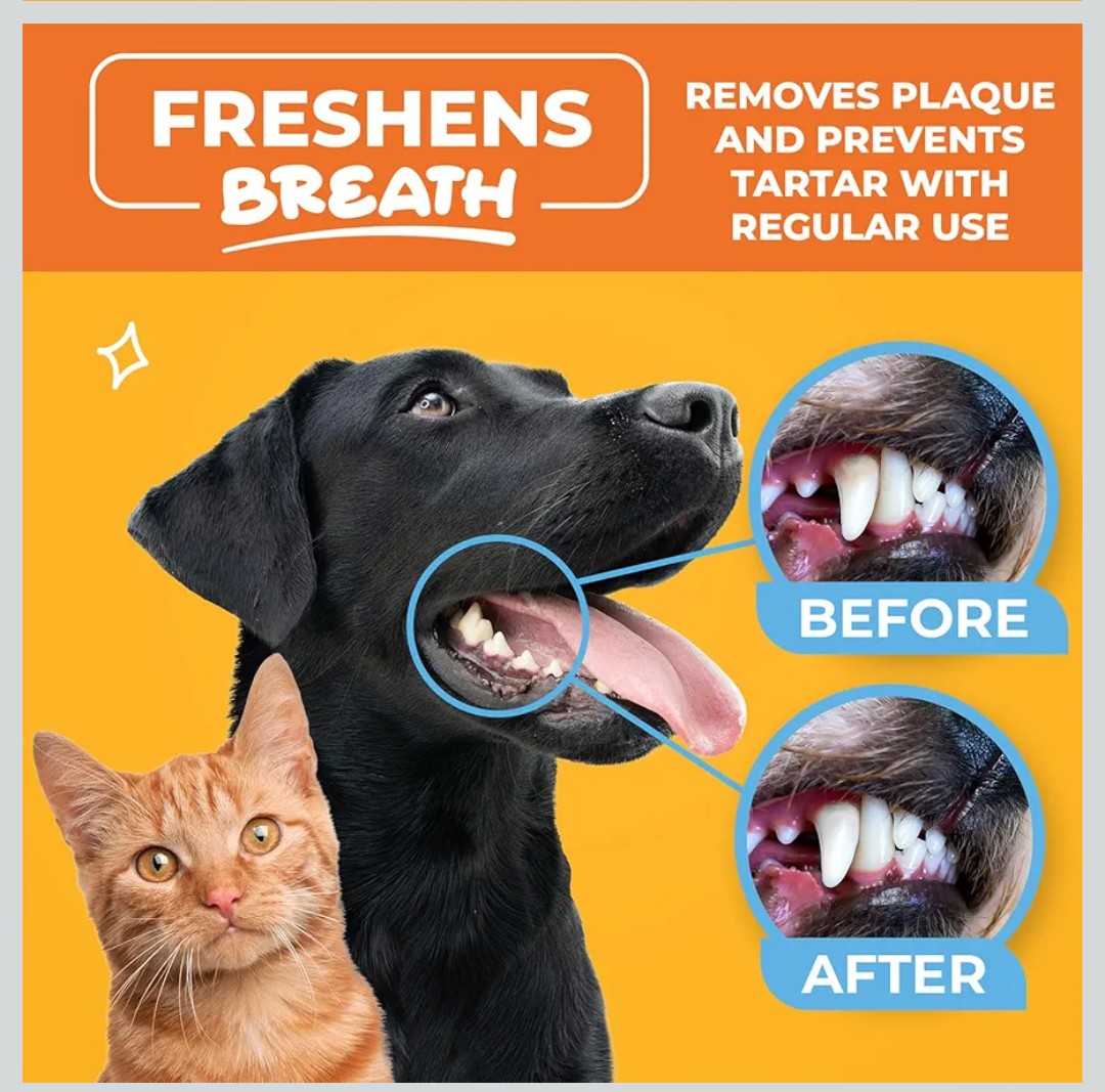 Paw Science Dog & Cat Teeth Cleaning Wipes - Dental Finger Wipes for Cats & Dogs - Pet Toothbrush & Tooth Brushing Kit - Effective Teeth Cleaner (Unscented)