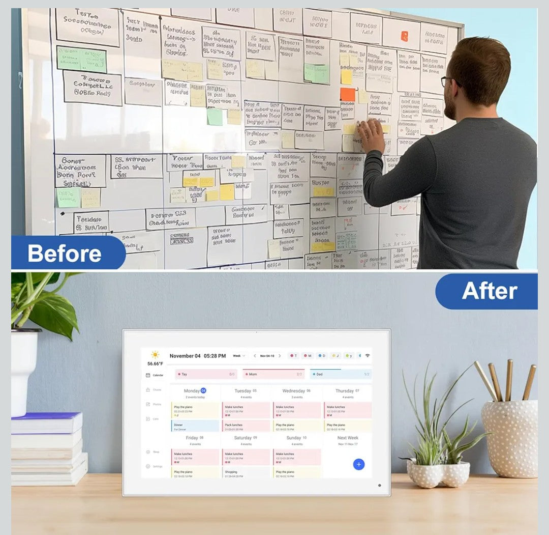 15.6 inch Digital Wall Calendar Touchscreen, Chore Chart, IPS FHD,Wall Planner, Smart Family Schedules, Wall Mount Included，Wall Organizer,Meal Planner,Plan Daily Household and Work tasks