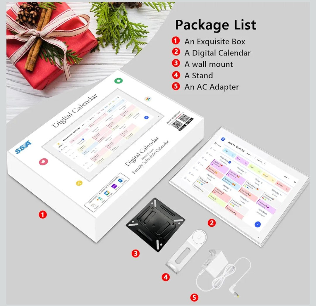 15.6 inch Digital Wall Calendar Touchscreen, Chore Chart, IPS FHD,Wall Planner, Smart Family Schedules, Wall Mount Included，Wall Organizer,Meal Planner,Plan Daily Household and Work tasks