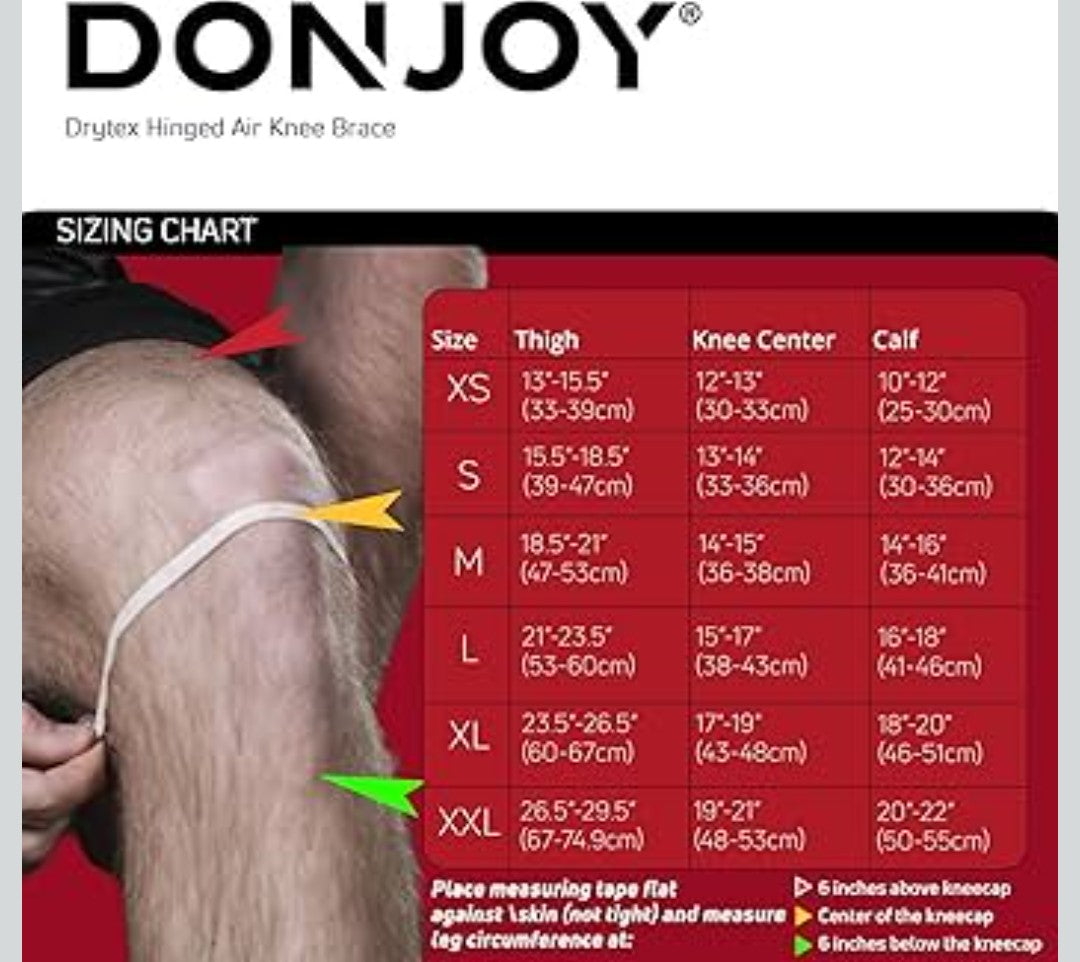 Donjoy Deluxe Hinged Knee Brace: Drytex Sleeve - Enhanced Support, Breathable Comfort for Active Recovery (X-Large)