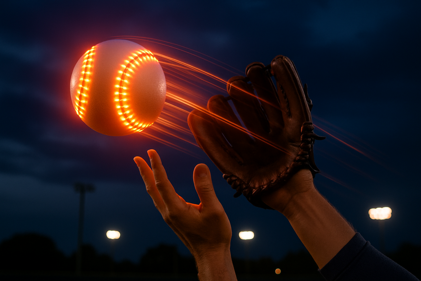 Can you generate a picture of this light up baseball being used