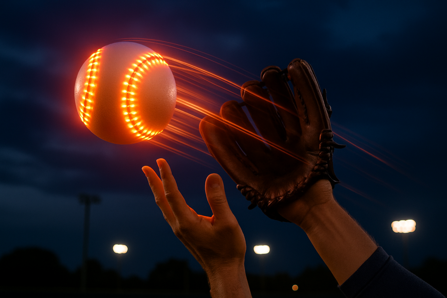 Can you generate a picture of this light up baseball being used