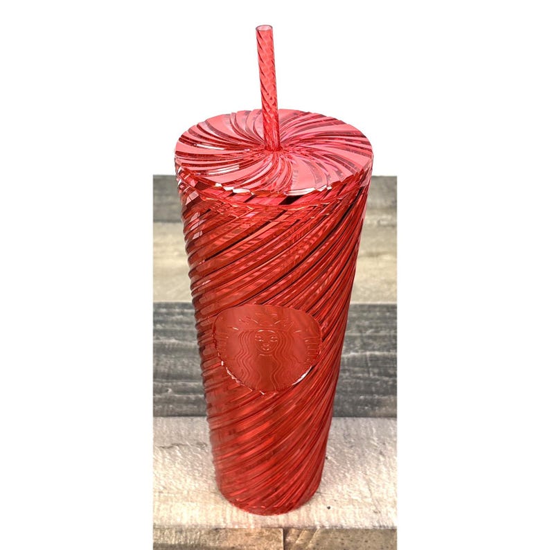 Starbucks 2024 Holiday Red Swirl Stripe Venti Tumbler 24oz Cold Cup