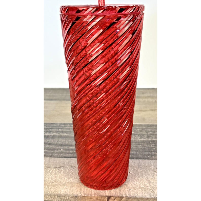 Starbucks 2024 Holiday Red Swirl Stripe Venti Tumbler 24oz Cold Cup