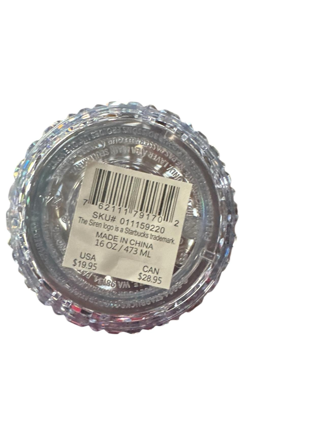 Starbucks Holiday 2023 Clear Diamond Prism Crystal Tumbler in the 16 oz